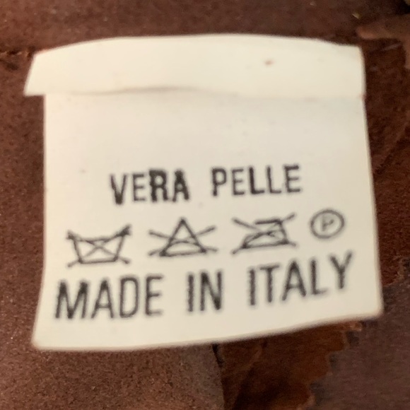 Joan & David Couture Cognac Suede Leather Button Front Collarless Shirt NWT L - Picture 8 of 13